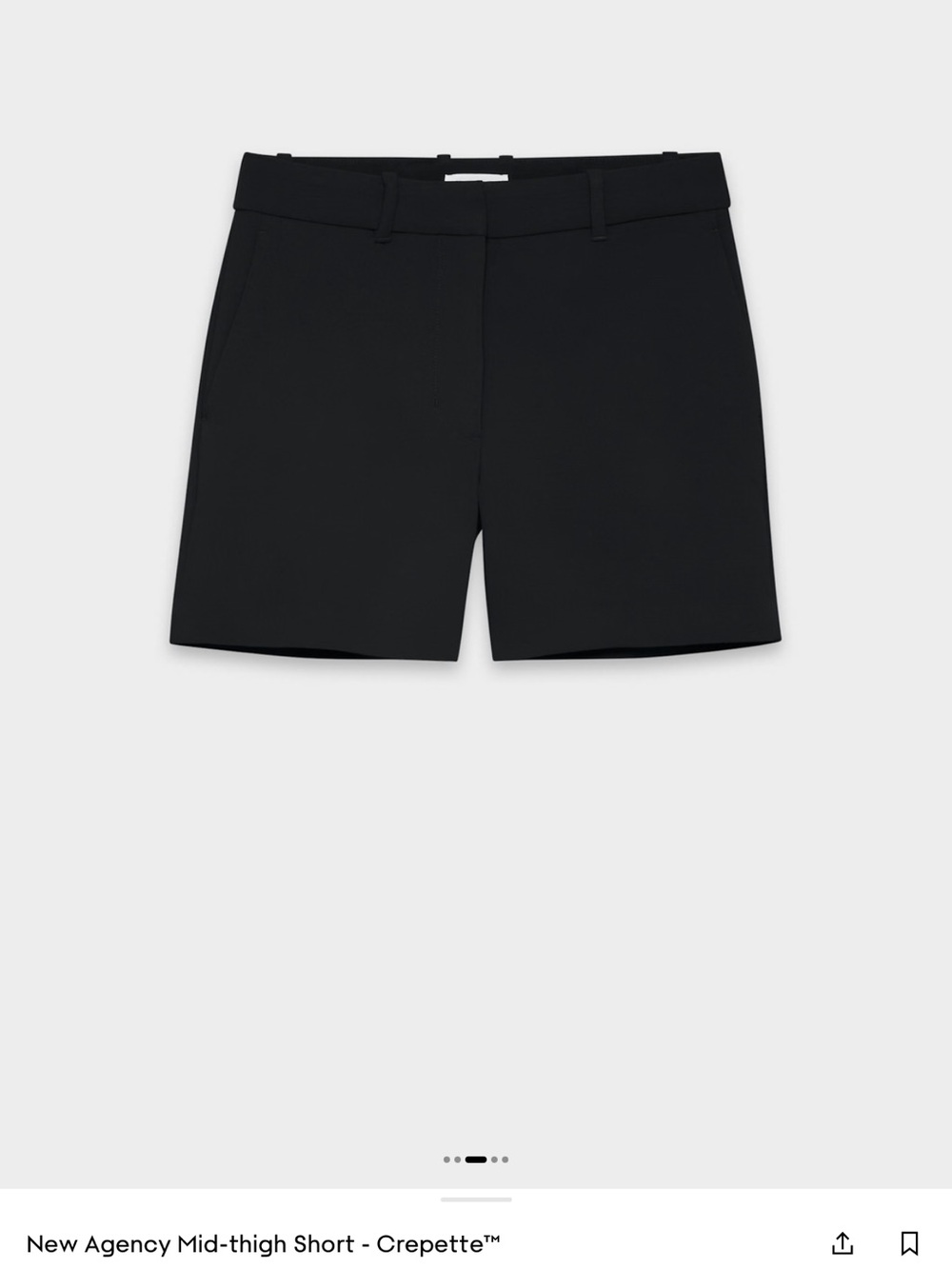 Aritzia Crepe Mid-Thigh Shorts in Black